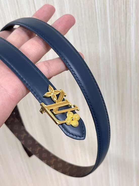 Louis Vuitton LV Iconic Flowergram Reversible Belt Monogram & Navy Leather main image 5